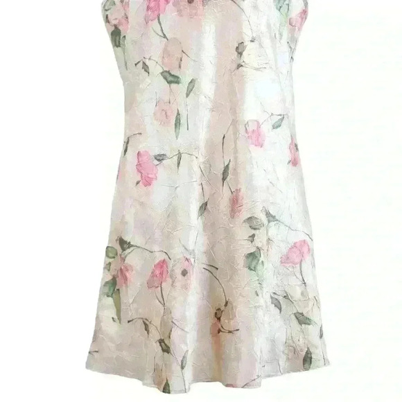 Intimate Essentials Baby Pink Floral Camisole Mini Slip Dress Size XL - Picture 6 of 7